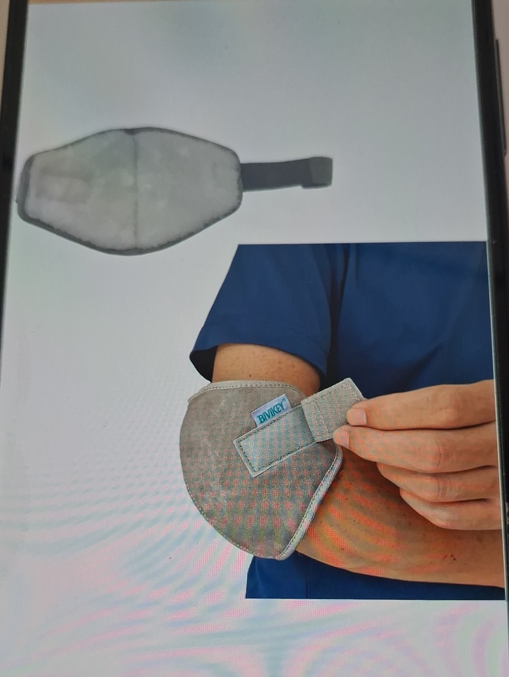 Adjustable Gray Elbow Support Pad with Hook-and-Loop Strap